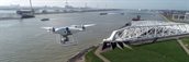 Luchtfoto van een drone inspectie van een waterwerk