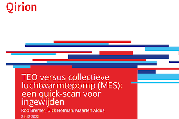 Quickscan kostenvergelijking TEO versus collectieve luchtwarmtepomp